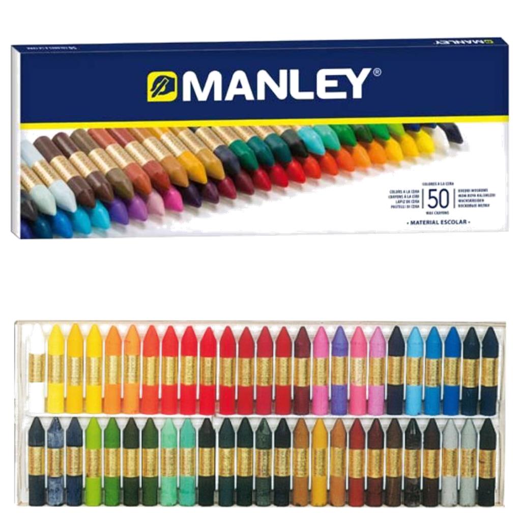 Lapices cera Manley caja de 24 colores surtidos MNC00066