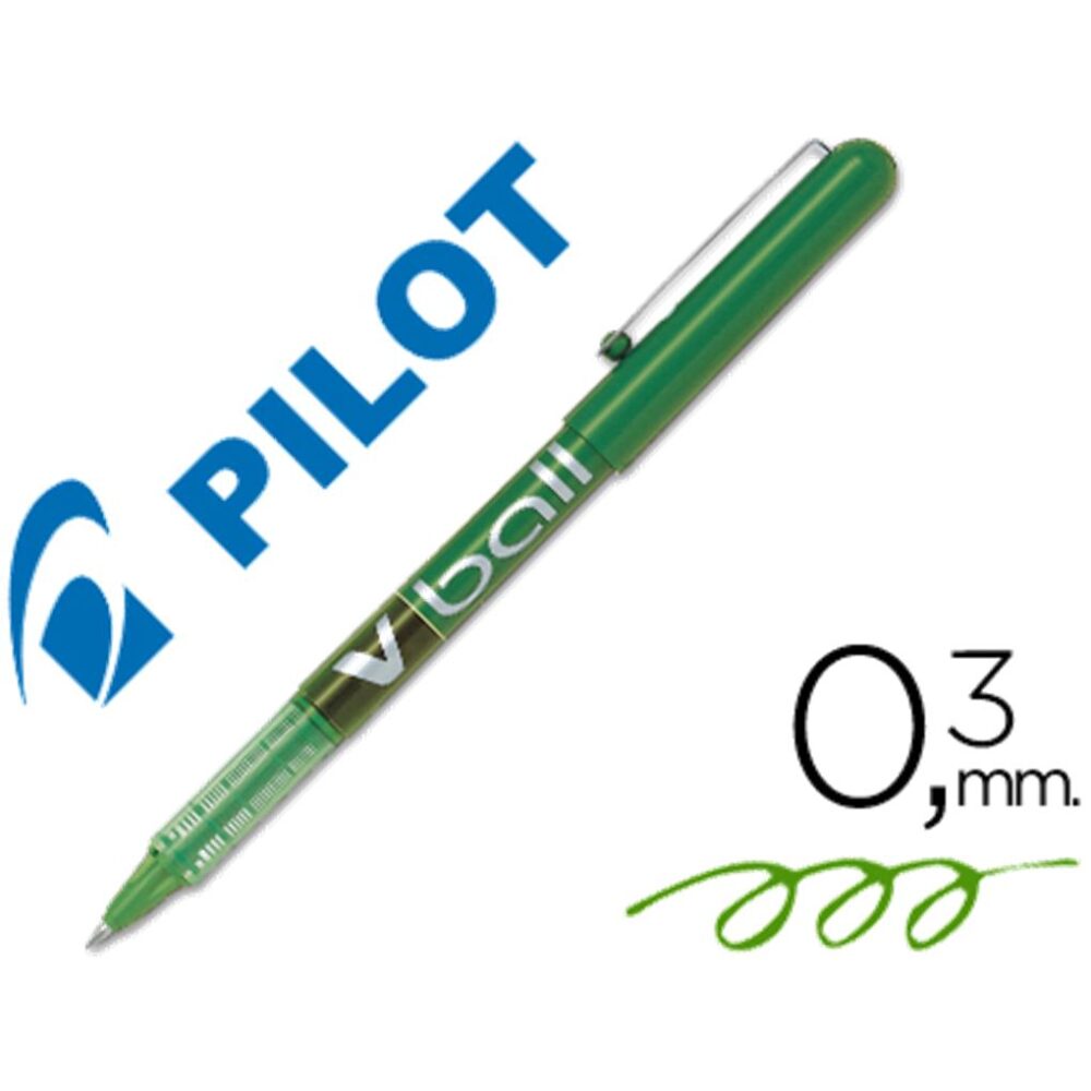 ROTULADOR PILOT ROLLER V-BALL 0.5MM UNIDAD - VERDE