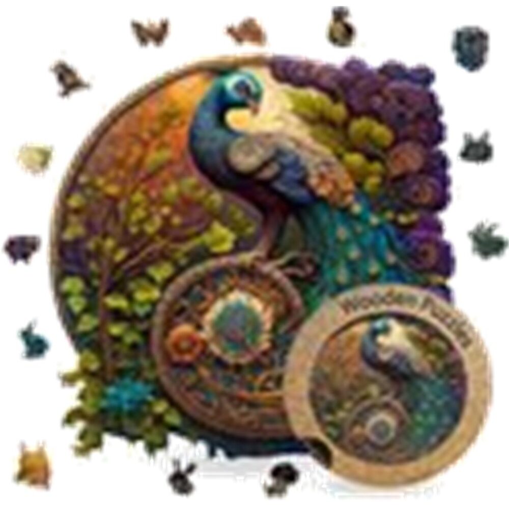 PUZZLE 127 PIEZAS PEACOCK YING YANG 27.3 X 26.9 CM