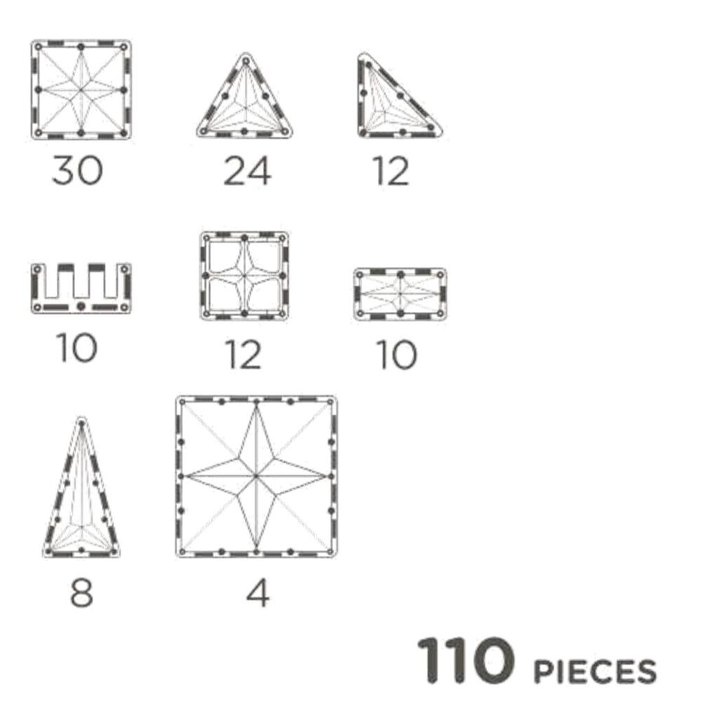 MAGNETIC TILES PACK INVENTIVE COLORES VIVOS 110 PIEZAS - Imagen 6