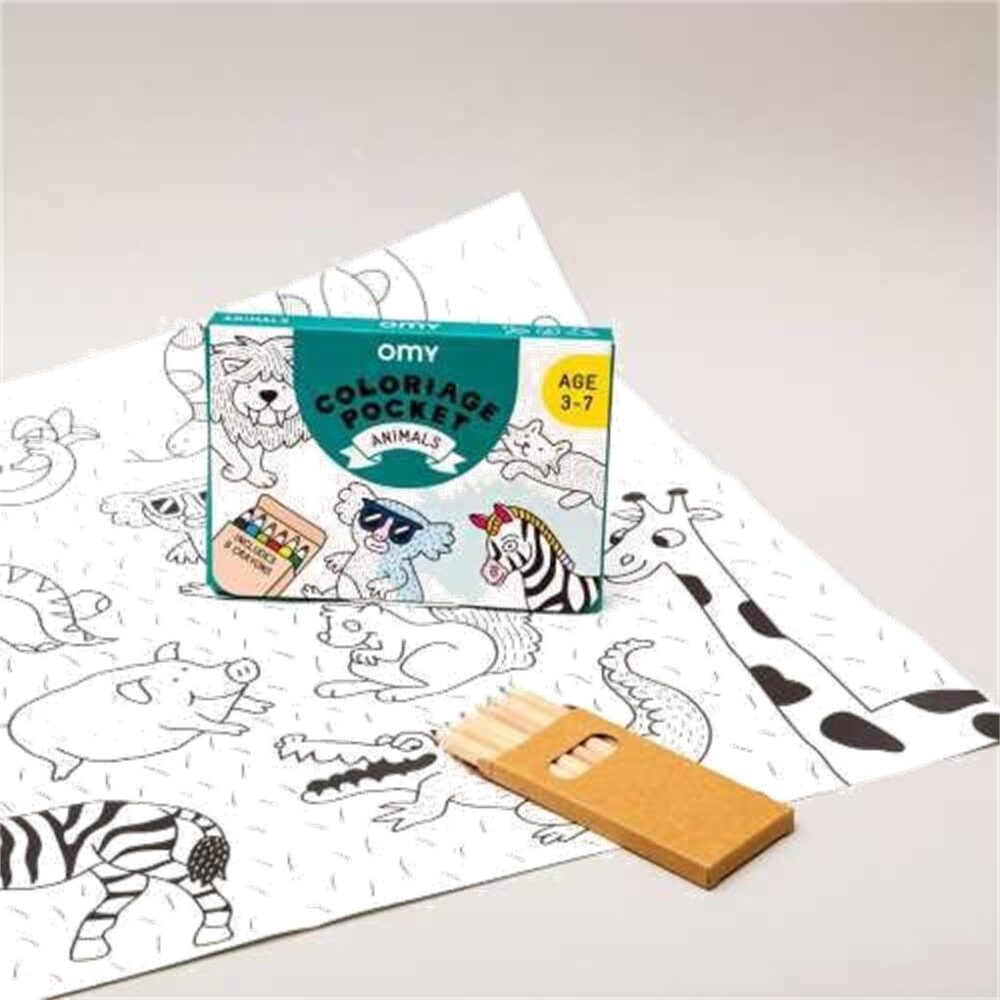 POCKET OMY ANIMALS PARA COLOREAR + 6 LAPICES COLOR - Imagen 3