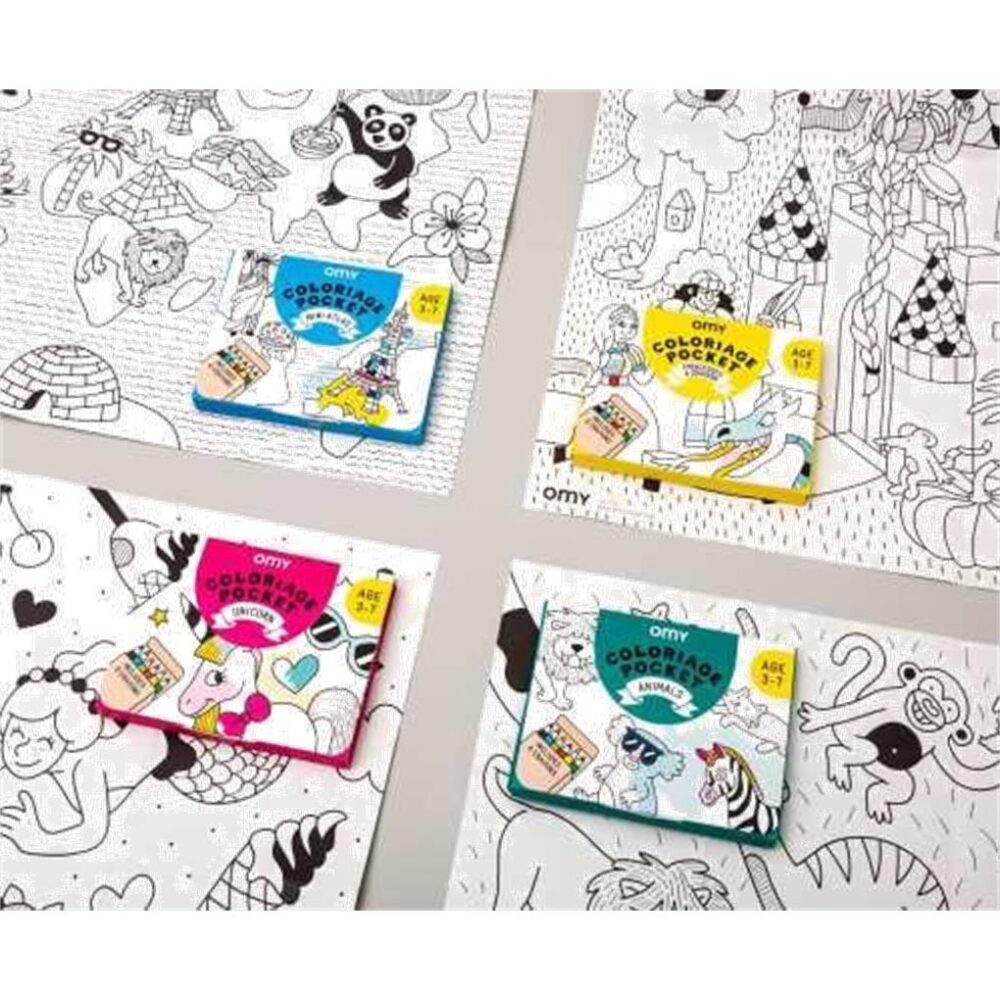POCKET OMY ANIMALS PARA COLOREAR + 6 LAPICES COLOR - Imagen 4