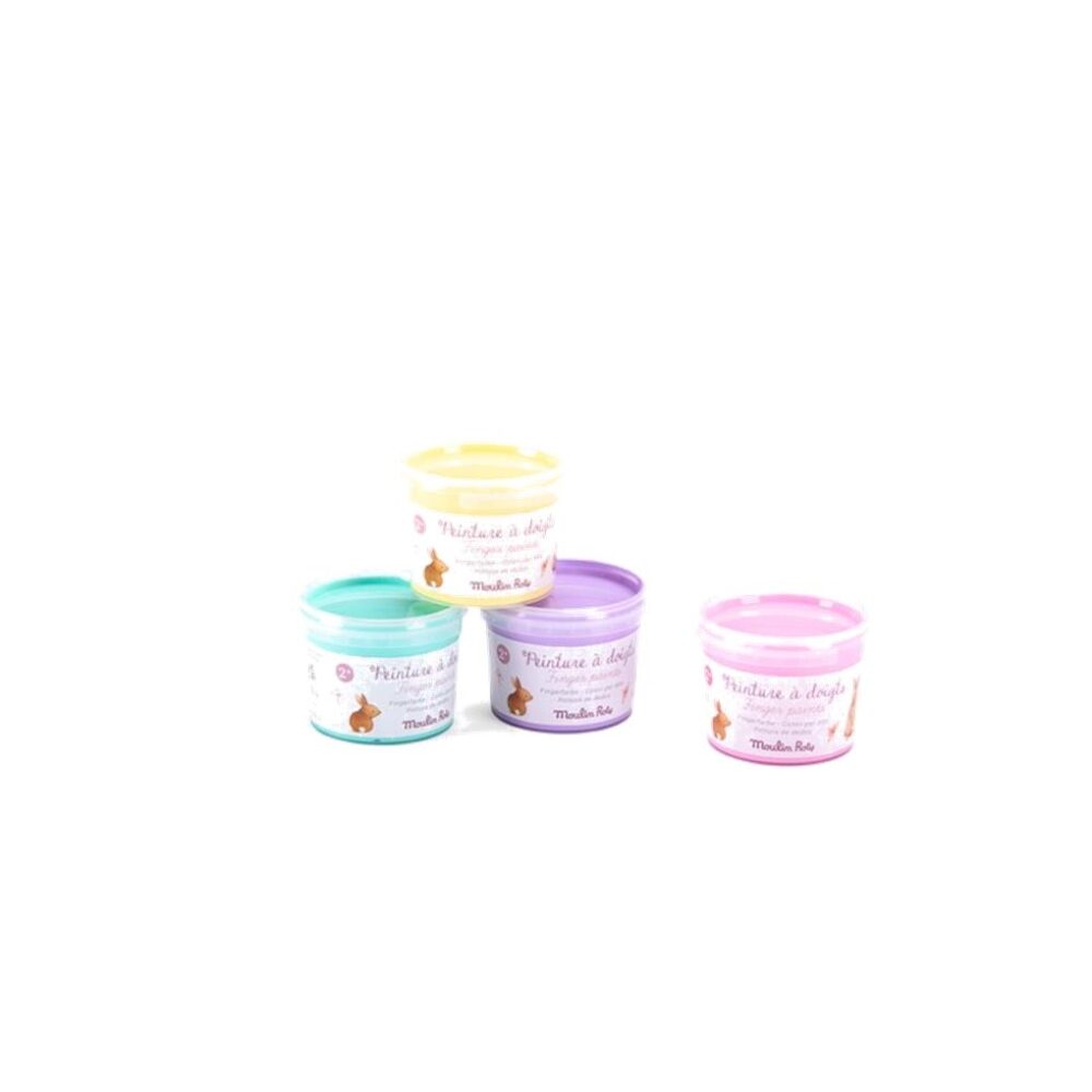 4 BOTES DE PINTURAS DE DEDOS  PASTEL ROSALIES - Imagen 3