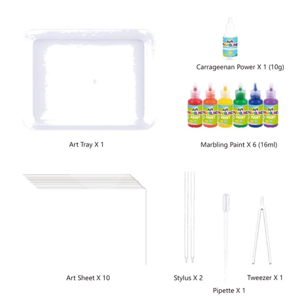 KIT 6 PINTURAS SOBRE AGUA MARBLING - Imagen 4