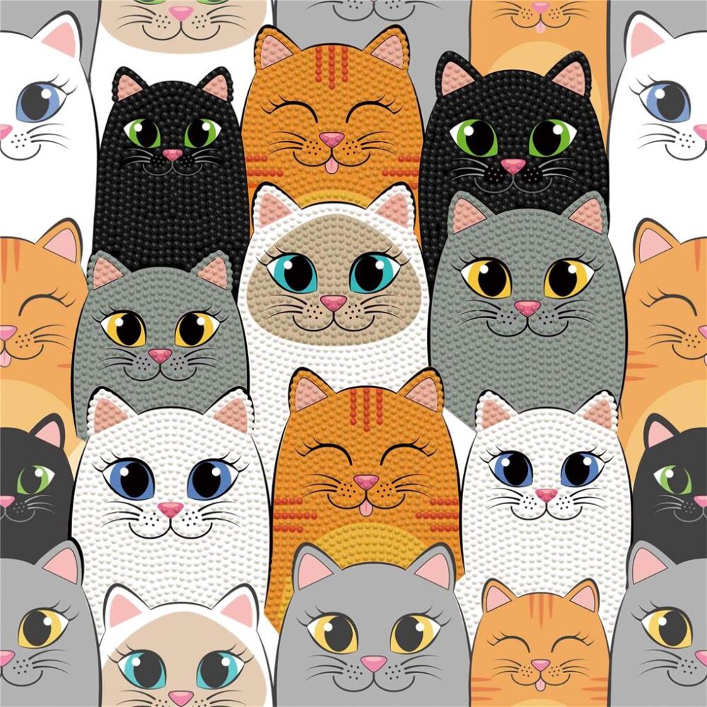 CAT CLAN DIAMOND DOTTING KIT - Imagen 3