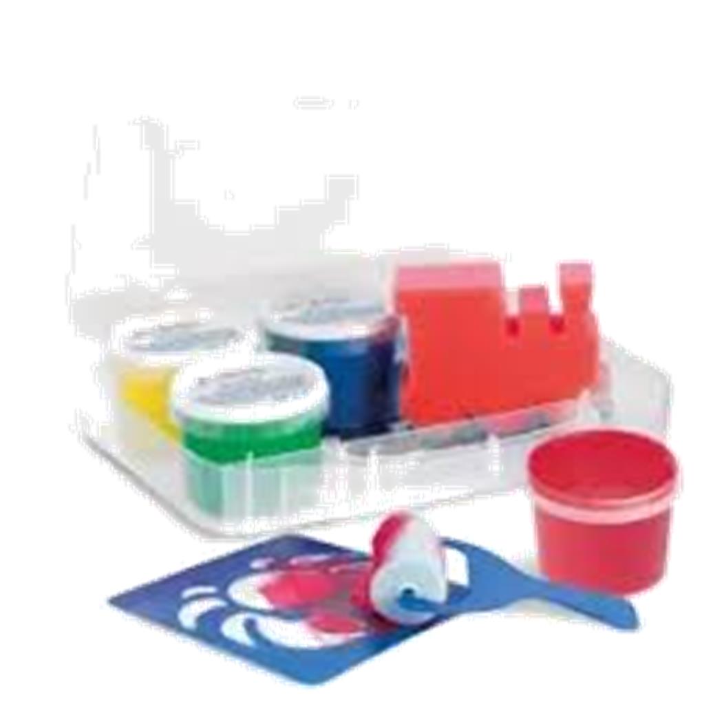 MALETIN PINTURA DEDO  100 ML 4 COLORES CON ACCEORIOS - Imagen 2