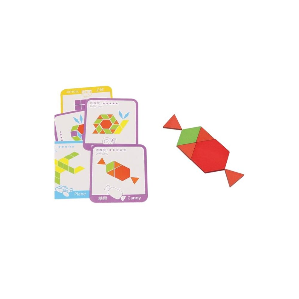 WOODEN PATTERN BLOCKS - 155 PCS. - Imagen 3