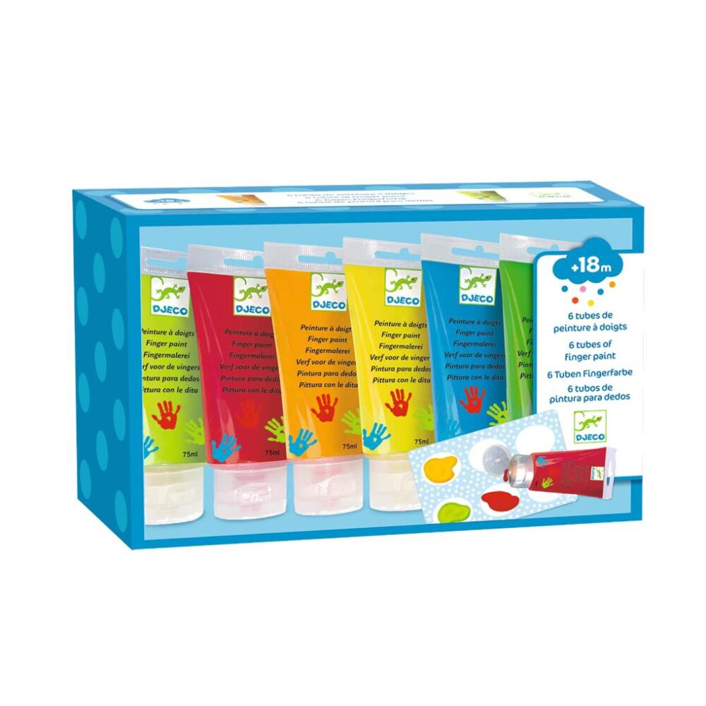 COLORES PINTURA DE DEDOS 6 TUBOS