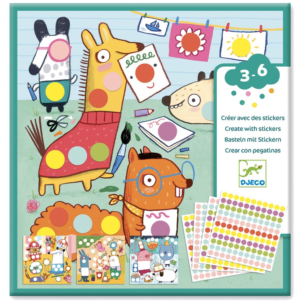 CREAR CON  PEGATINAS ANIMALITOS