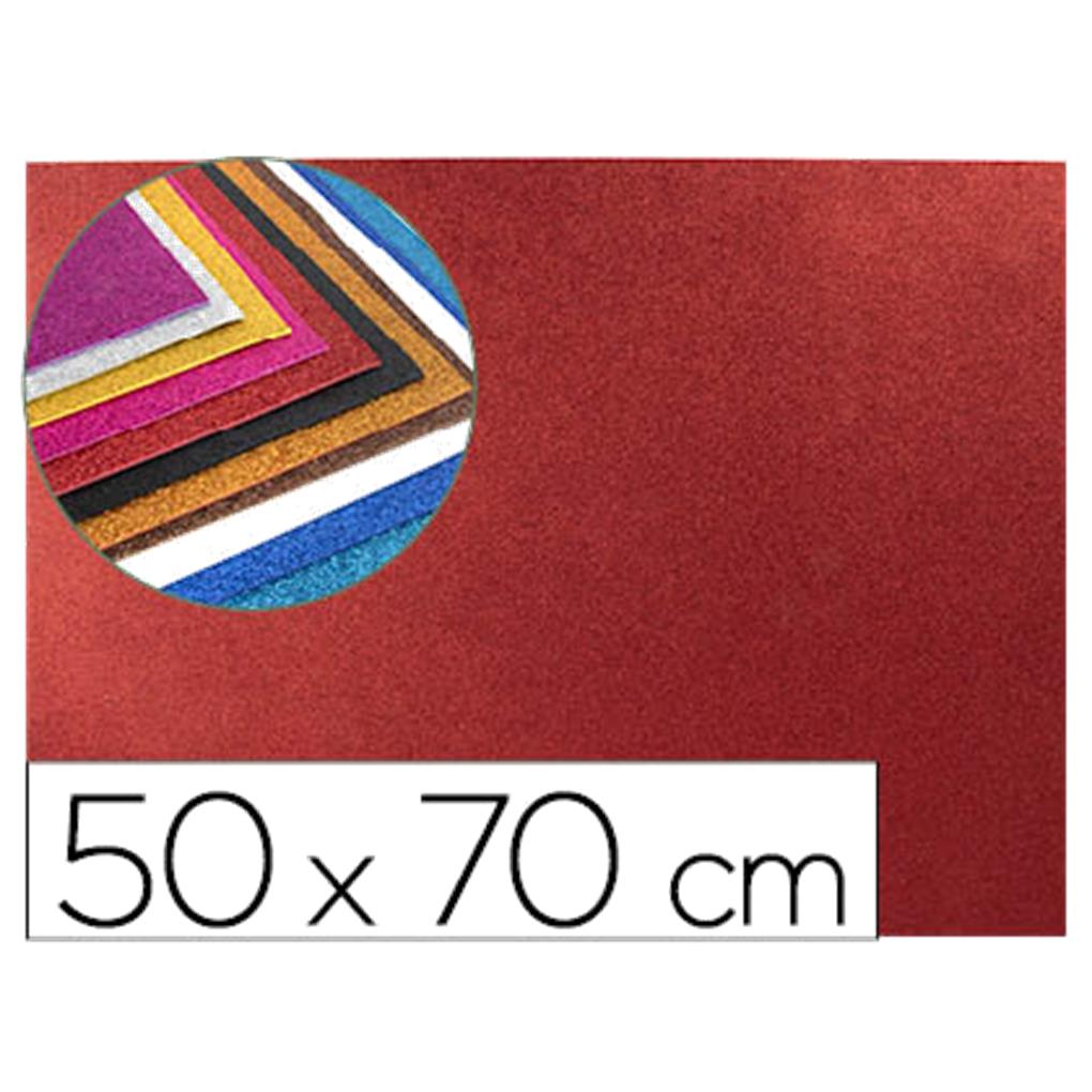 PLACA EVA PURPURINA 50X70 CMS UNIDAD - ROJO