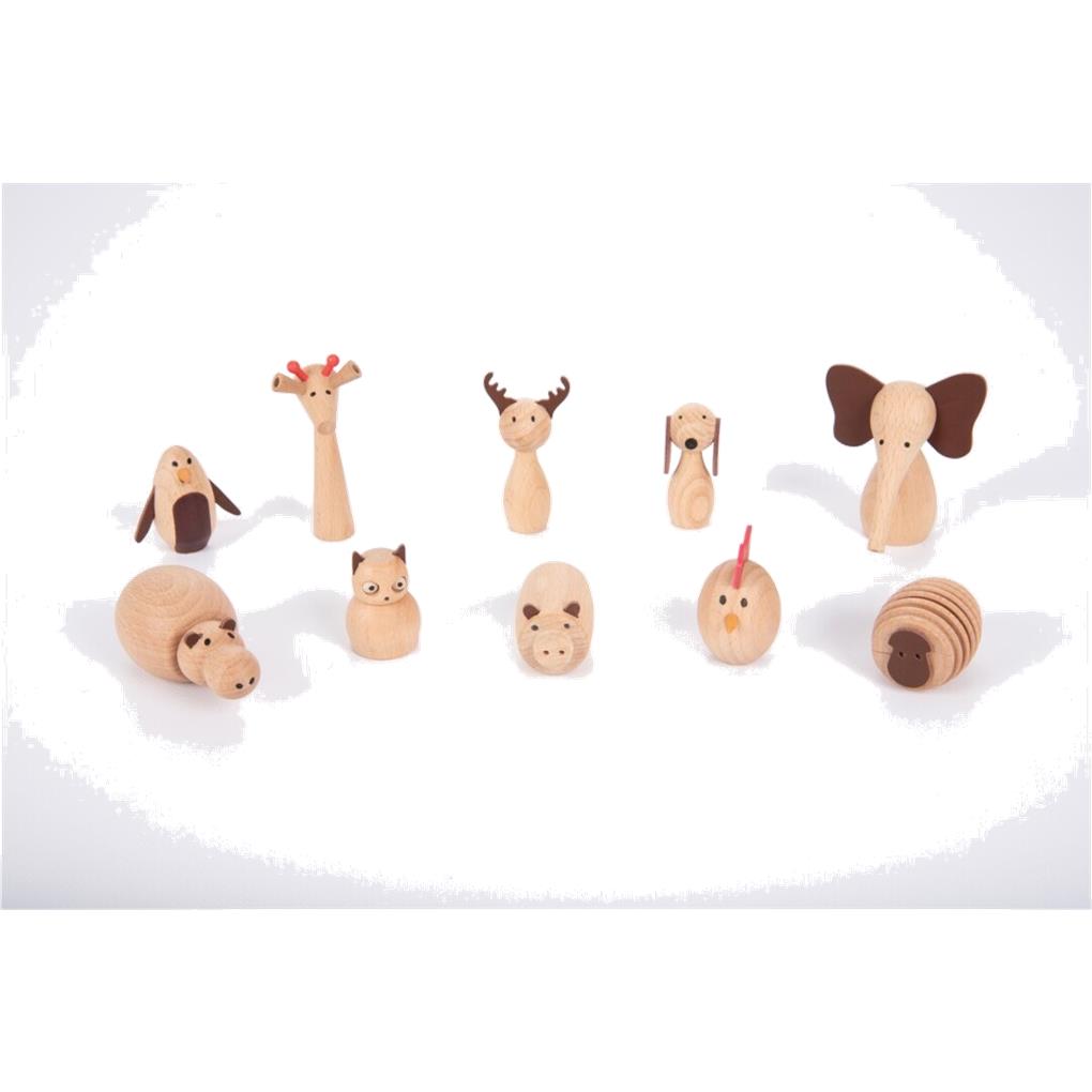ANIMALES DE MADERA 10 PIEZAS