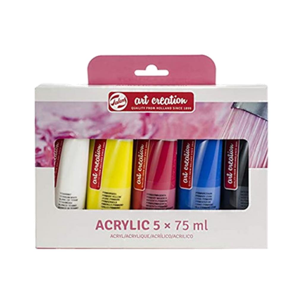 PINTURA ACRILICA TALENS ART CREATION ESTUCHE 5 COLORES X 75 ML