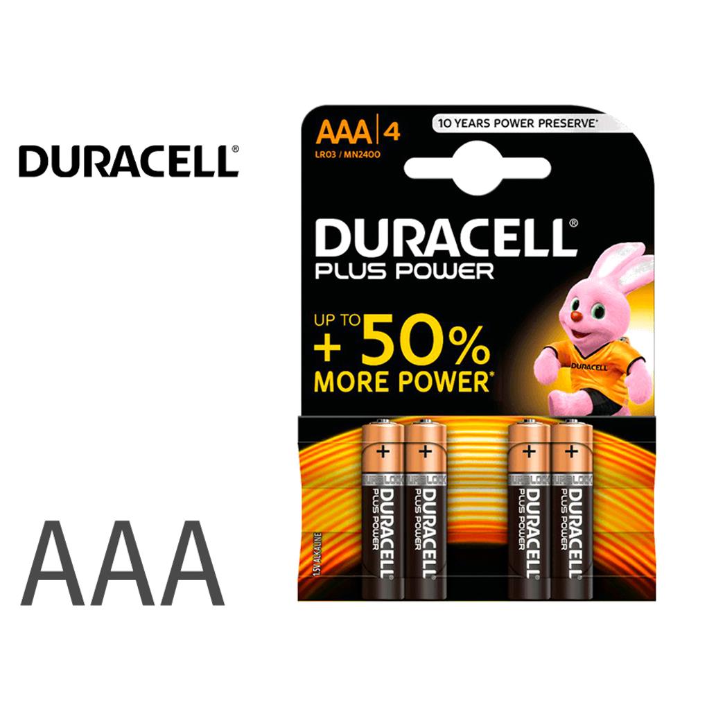 PILA DURACELL ALCALINA PLUS AAA BLISTER CON 4 PILAS