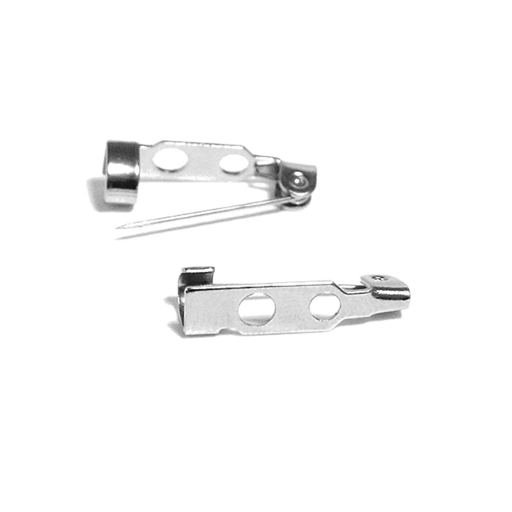 AGUJA BROCHE METALICA PLATEADA 20X3 MM BOLSA DE 100 UD