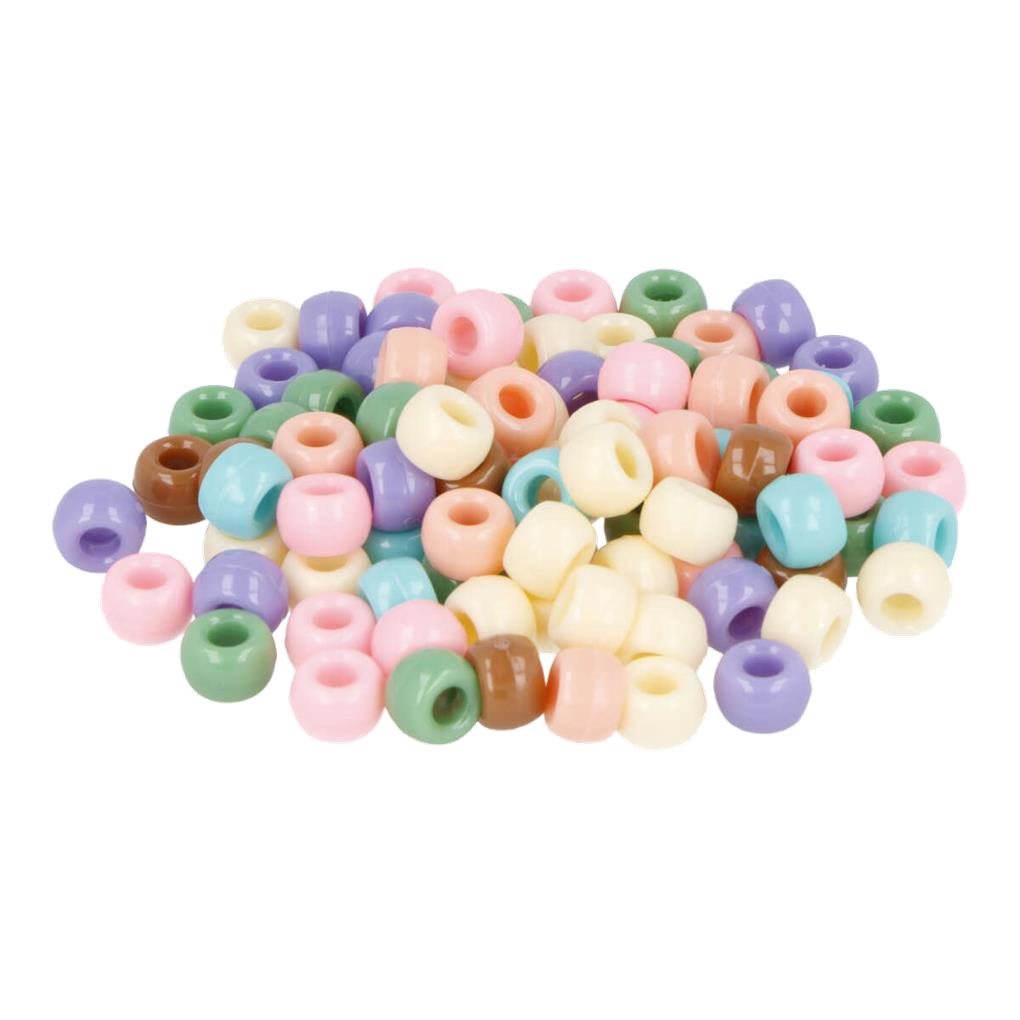 CUENTAS DE PLASTICO BOLSA ECO GROSELLA MULTICOLOR PASTEL 9MM 1000 UDS