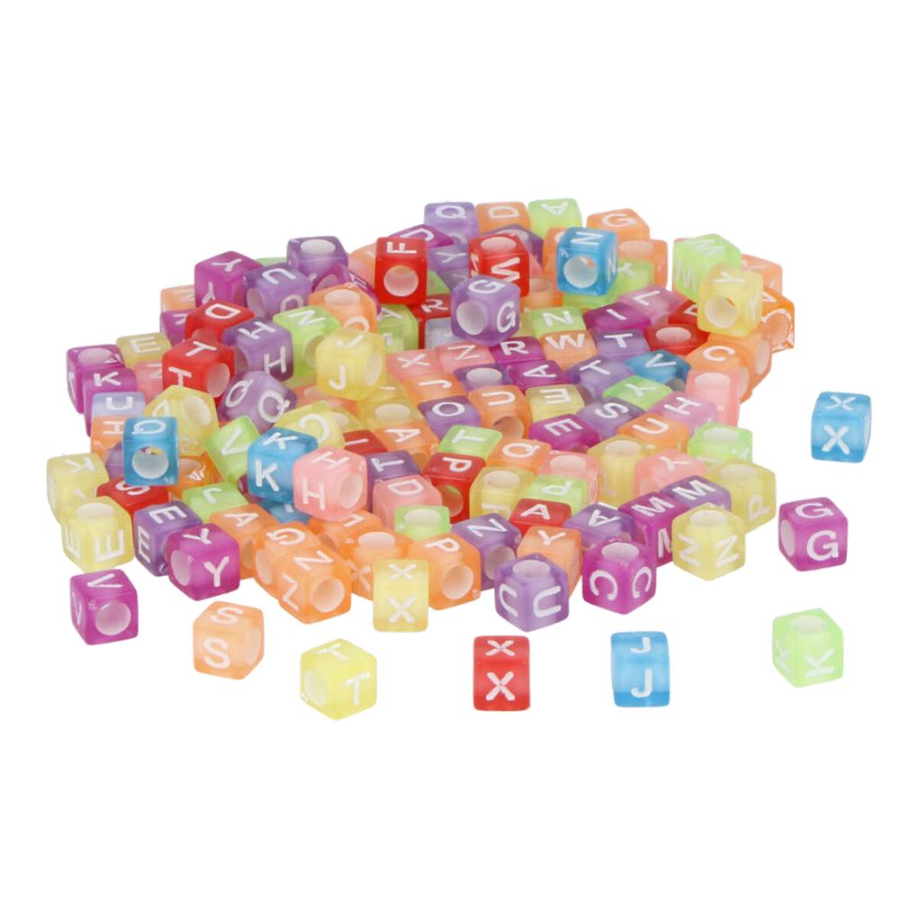 CUENTAS DE PLASTICO BOTE LETRAS COLORES SURTIDOS 6MM 1000UD APROX.