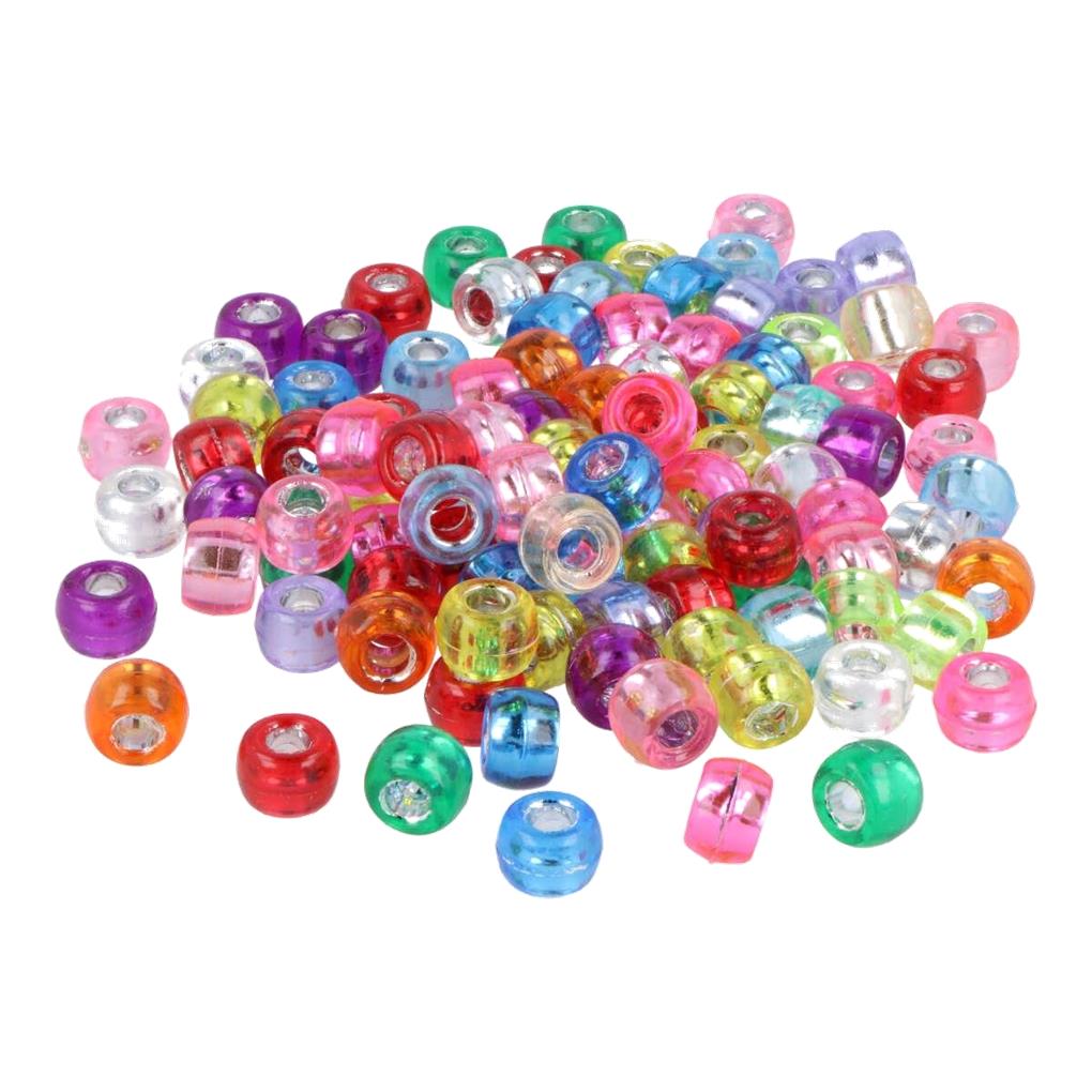 CUENTAS DE PLASTICO GROSELLA MULTICOLOR TRANSPARENTE PLATEADO 9MM 600 UD APROX - Imagen 2