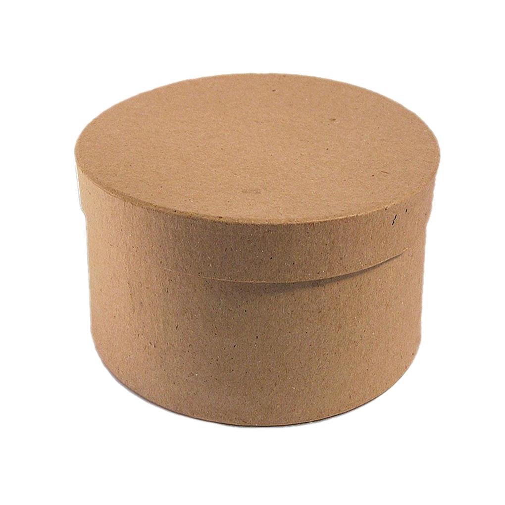 CAJA PAPEL MACHE REDONDA 8X4 CM