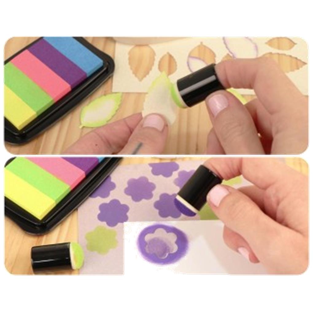 TINTA VERSACOLOR 5 COLORES PIRULETA OPACA 95X65 MM ALMOHADILLA - Imagen 4