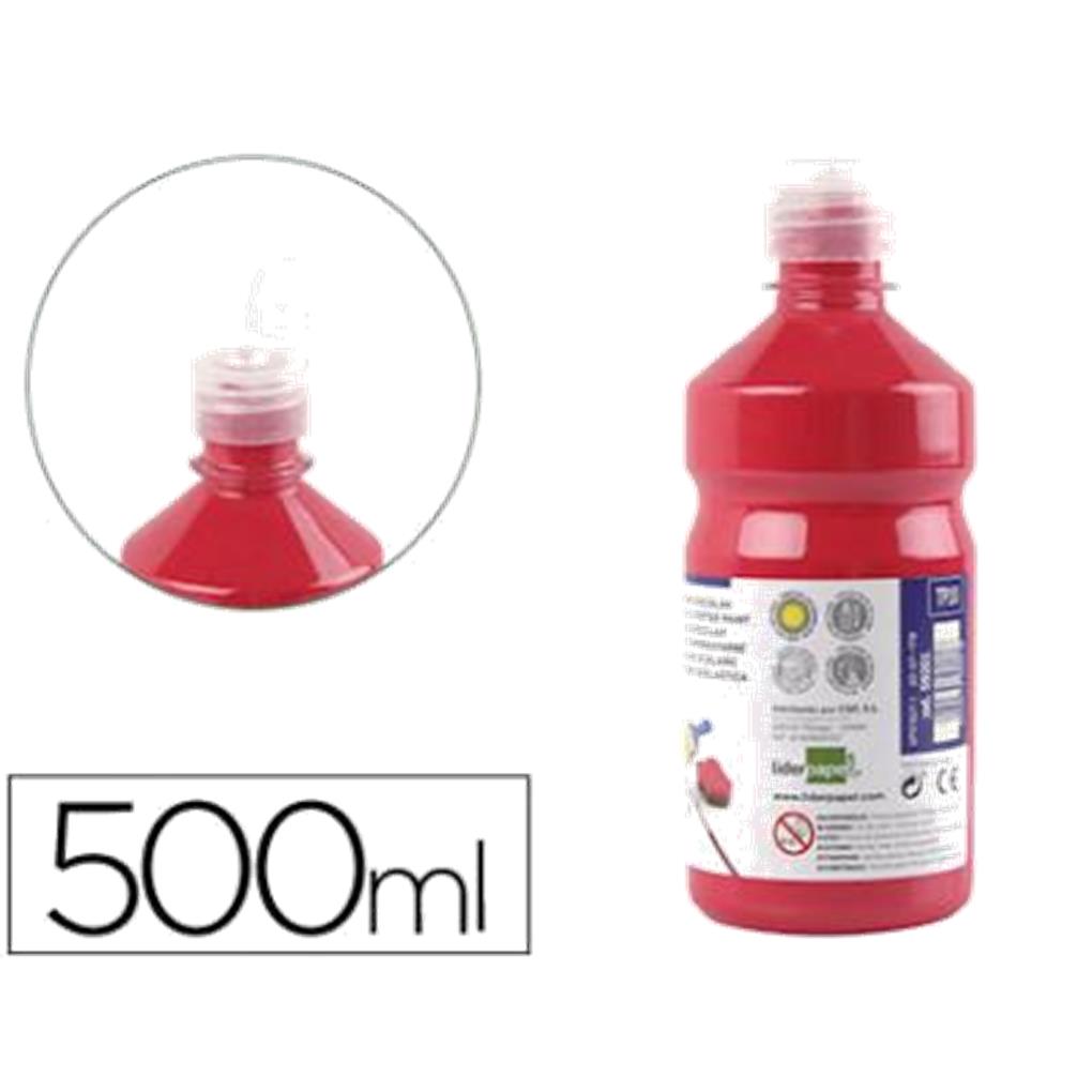 TEMPERA LIQUIDA LIDERPAPEL ESCOLAR 500 ML ROJO ESCARLATA