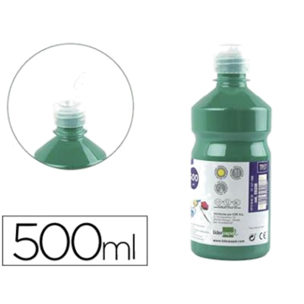 TEMPERA LIQUIDA LIDERPAPEL ESCOLAR 500 ML VERDE OSCURO