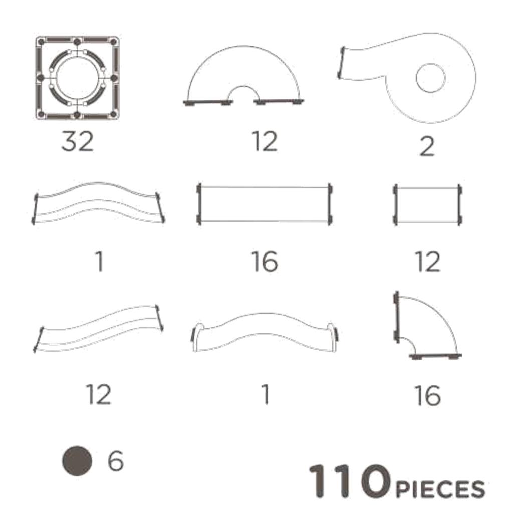 PISTA DE BOLAS PASTEL 110 PIEZAS - Imagen 6