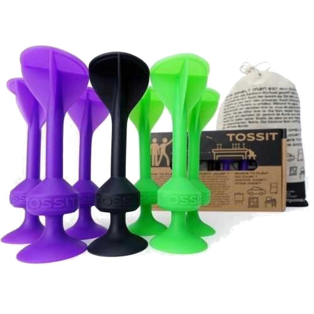 TOSSIT 7 DARDOS SILICONA STARTER VERDE FLUOR + MORADO