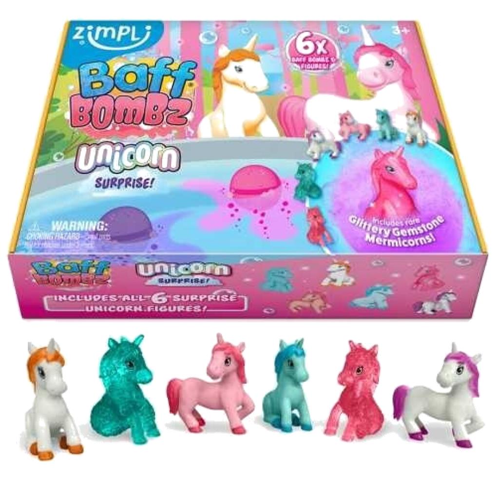 PACK 6 BOMBAS DE BAÑO SURPRISE UNICORNIOS