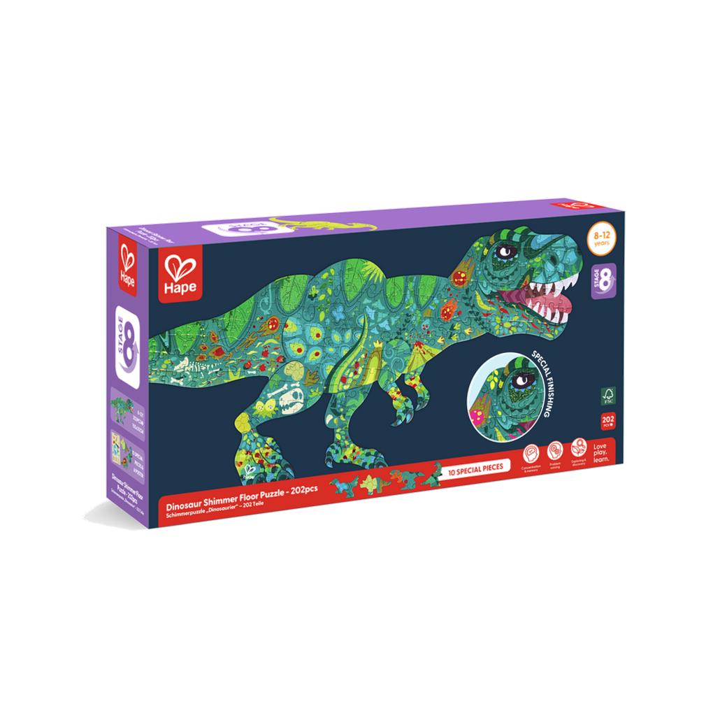 PUZZLE BRILLANTE DE SUELO DINOSAURIOS 200 PIEZAS