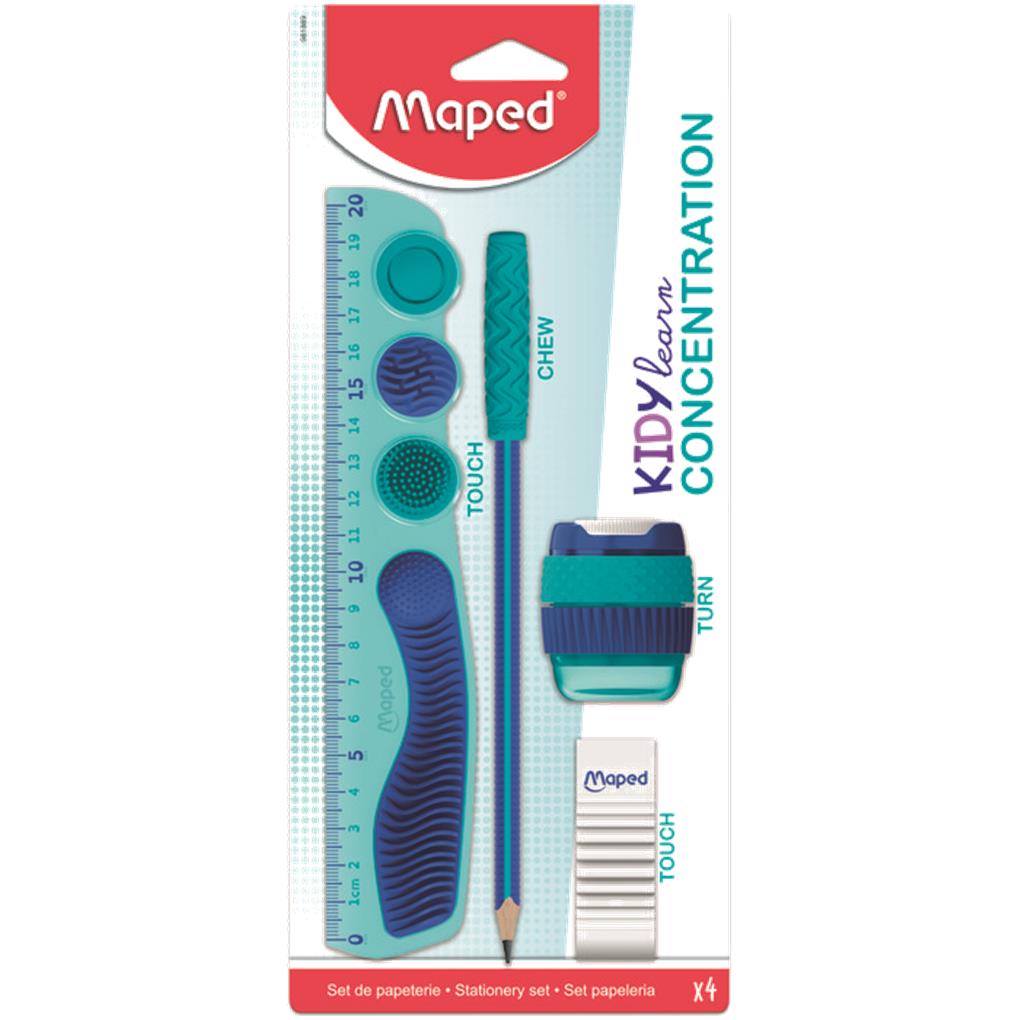 SET PAPELERIA MAPED KIDY LEARN CONCENTRATION AZUL 4 PZAS