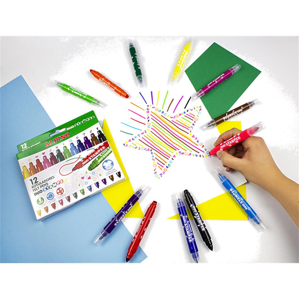 ESTUCHE 12 ROTULADORES DUO ALPINO STAMPER - Imagen 3