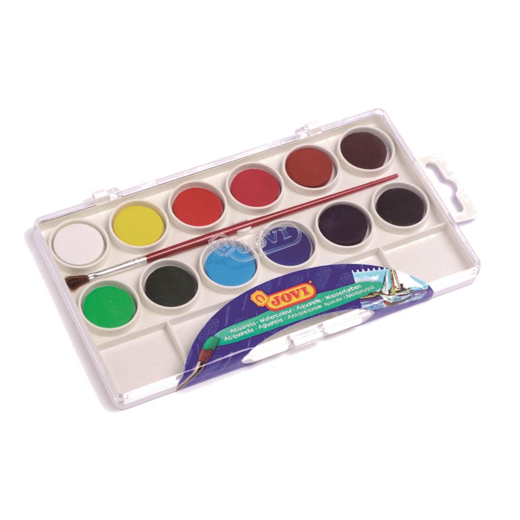 ACUARELAS ESTUCHE 12 PASTILLAS 22 MM COLORES SURTIDOS