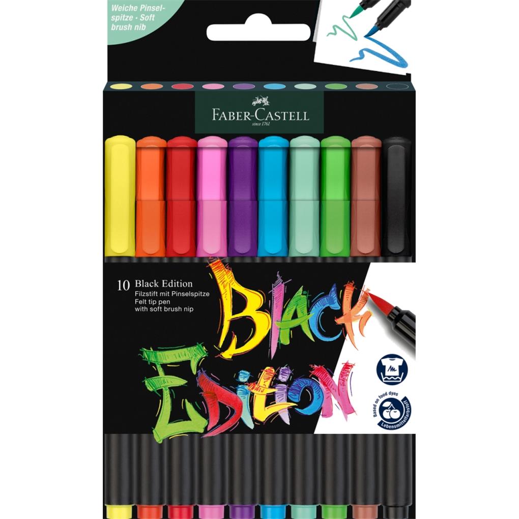 ESTUCHE CARTON 10 ROTULADORES BLACK ED.PINCEL COLORES SURTIDOS