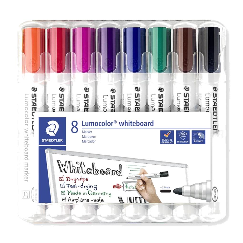 CAJA 8 ROTULADORES PIZARRA BLANCA STAEDTLER LUMOCOLOR