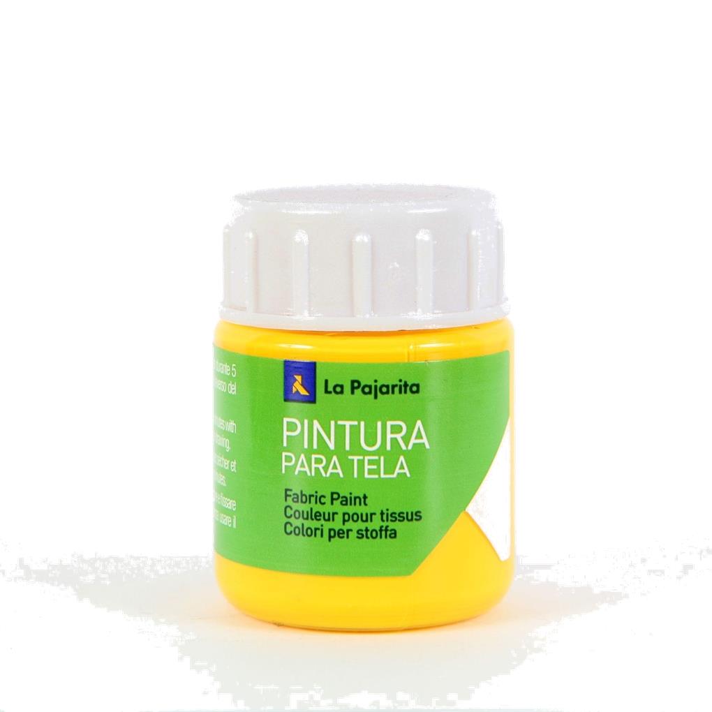 PINTURA TEXTIL LA PAJARITA AMARILLO REAL T-12 BOTE 25 ML.