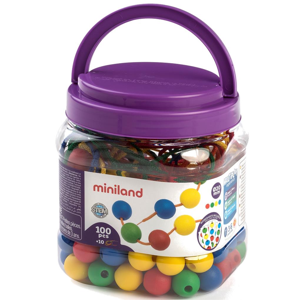 BOLAS ENSARTABLES 20 MM. (100 UNIDADES - 10 CORDONES - 12 FICHAS)