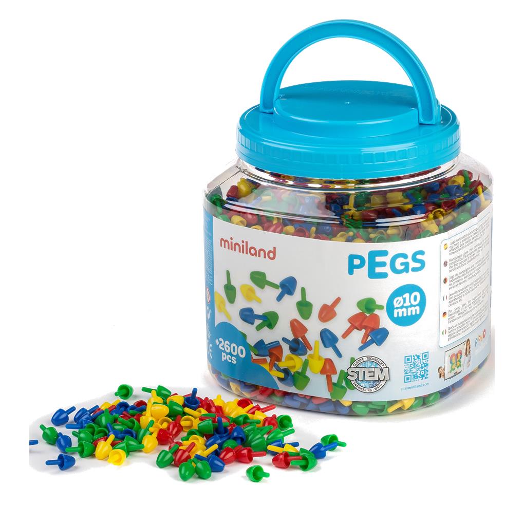 BOTE PEGS 10 MM. (2600 PEGS - BOTE CON ASA)