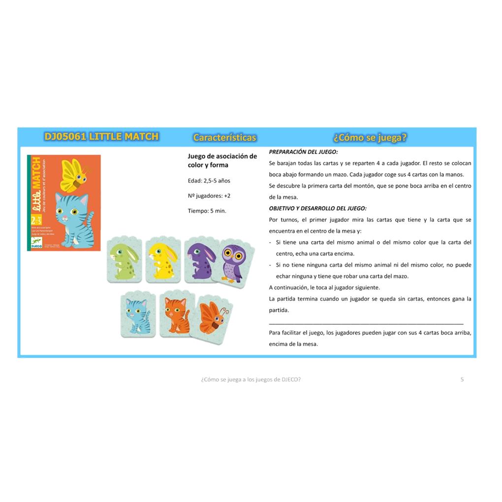 CARTAS LITTLE MATCH DJECO - Imagen 3