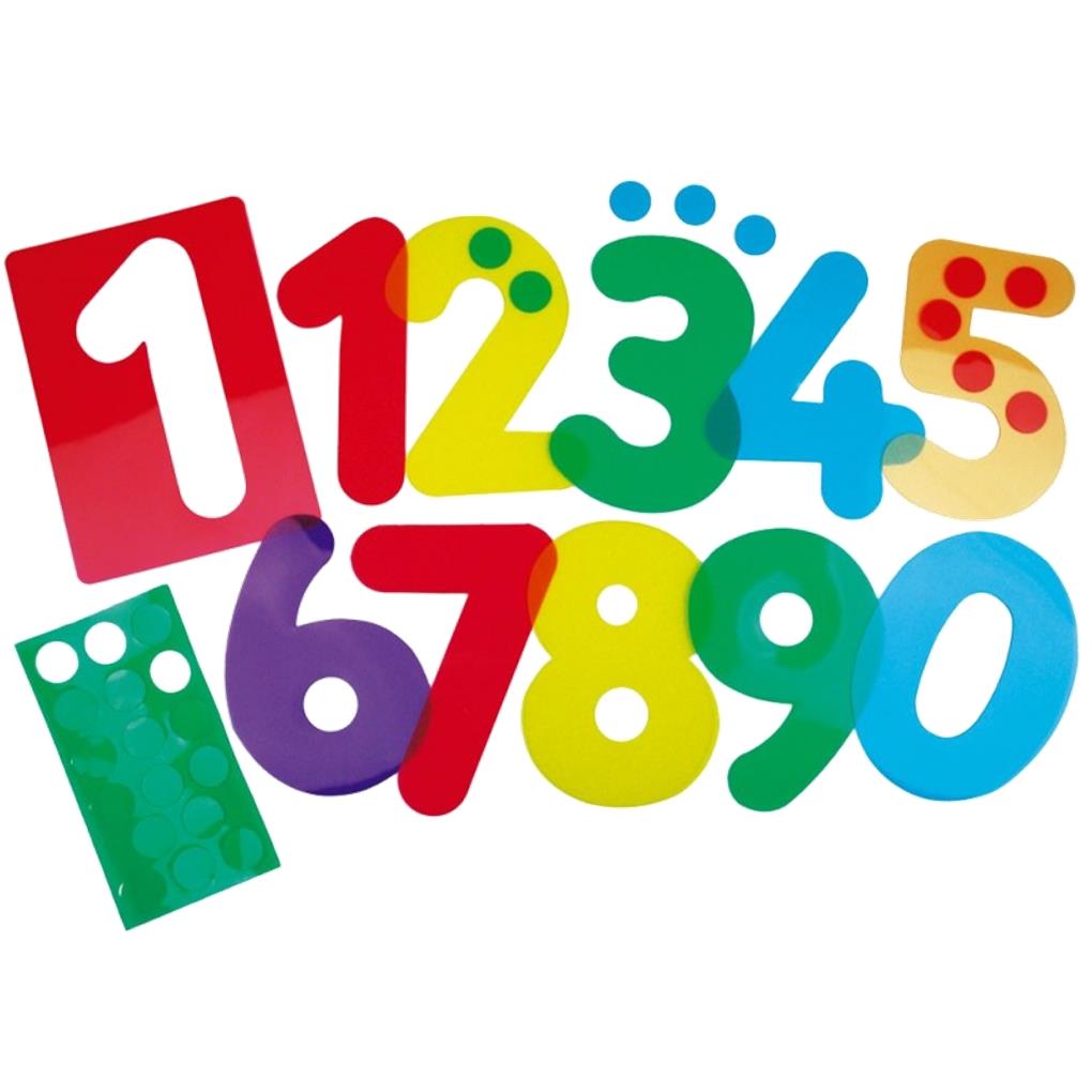 SILUETAS DE NUMEROS TRASLUCIDAS (10 UND)