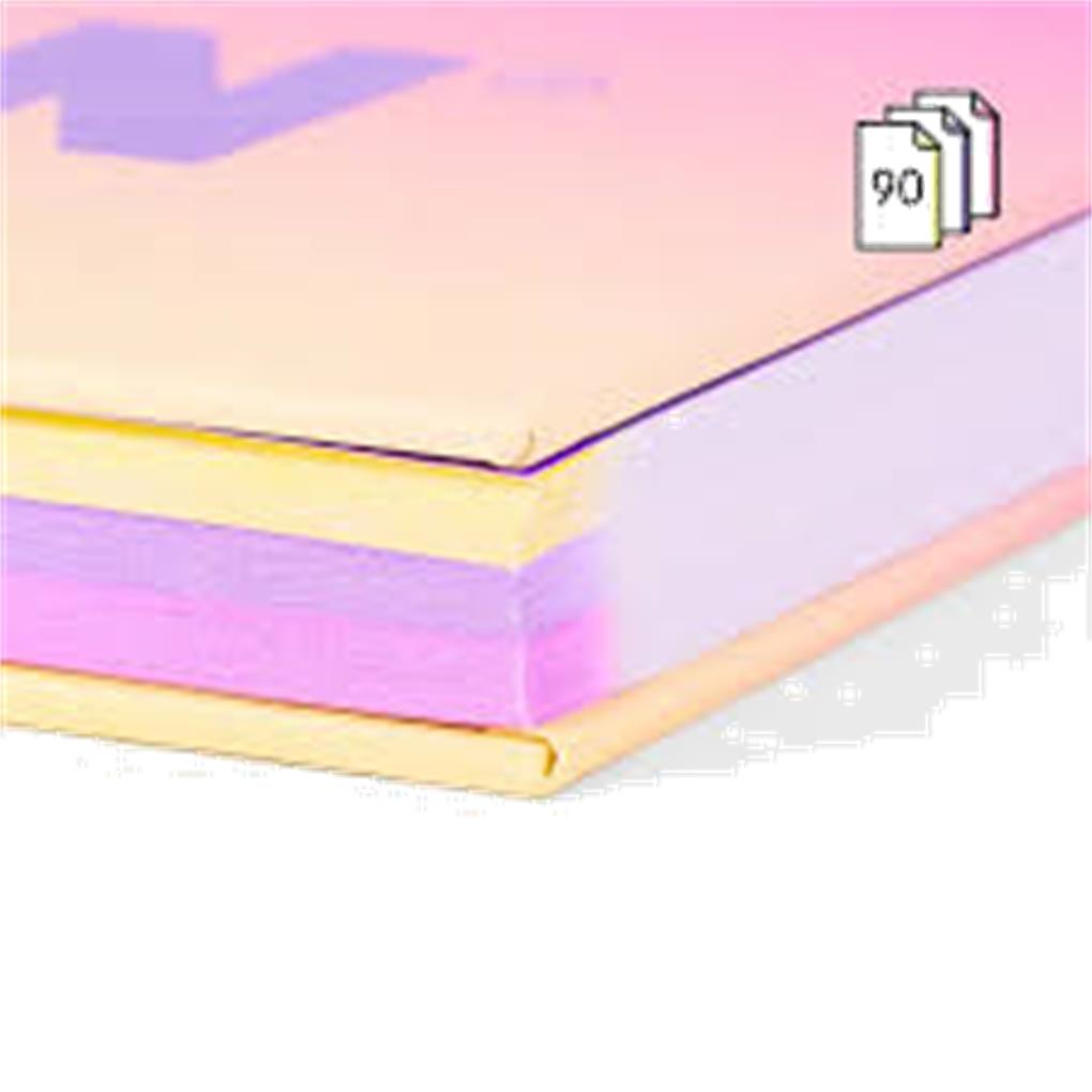 CUADERNO A4 CON ESPIRAL Y TAPA DURA PAPEL CUADRICULADO 90 HOJAS 95 GR COLECCION SUSNSET AMARILLO - Imagen 3