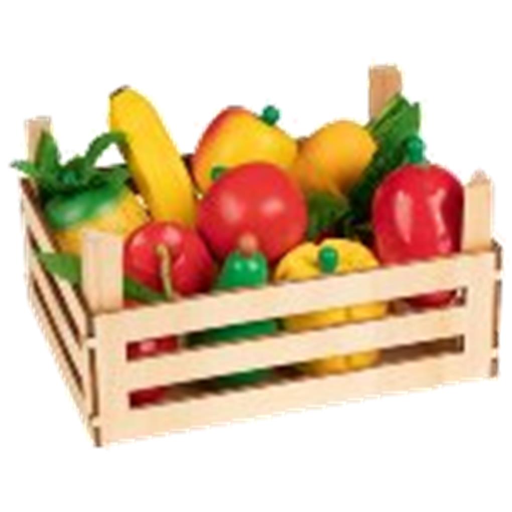 FRUTAS Y VERDURAS EN CAJA DE MADERA GOKI
