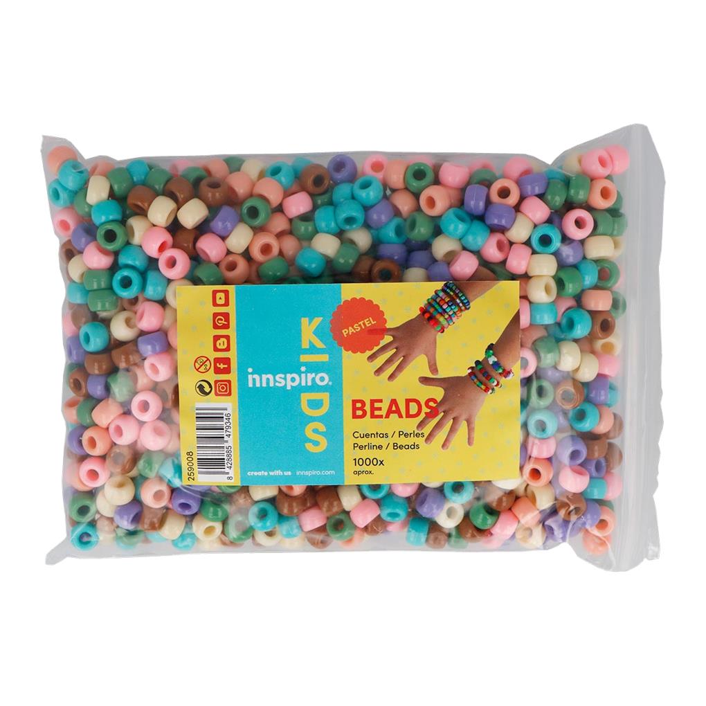 CUENTAS DE PLASTICO BOLSA ECO GROSELLA MULTICOLOR PASTEL 9MM 1000 UDS - Imagen 2