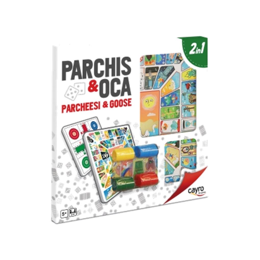 TAB. PARCHIS - OCA MADERA CON ACC. 40X40 CM. CAYRO