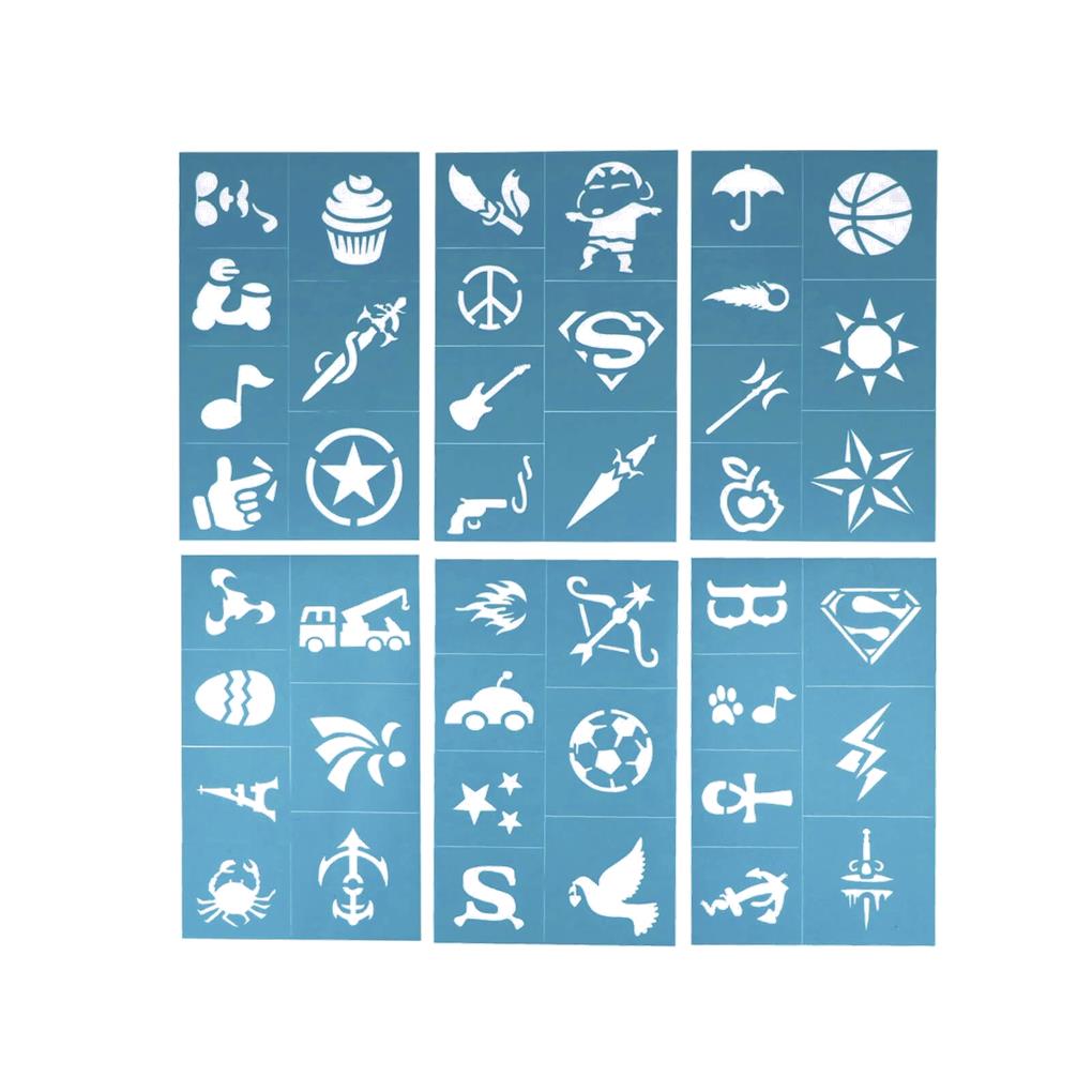 KIT DE 6 PLANTILLAS INFANTIL PARA PINTURA FACIAL Y CORPORAL - Imagen 4