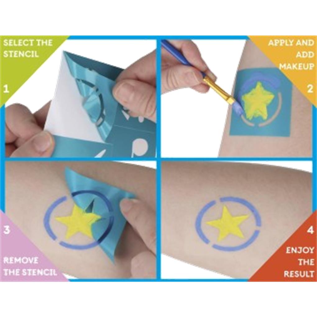 KIT DE 6 PLANTILLAS MARITIMO PARA PINTURA FACIAL Y CORPORAL - Imagen 2