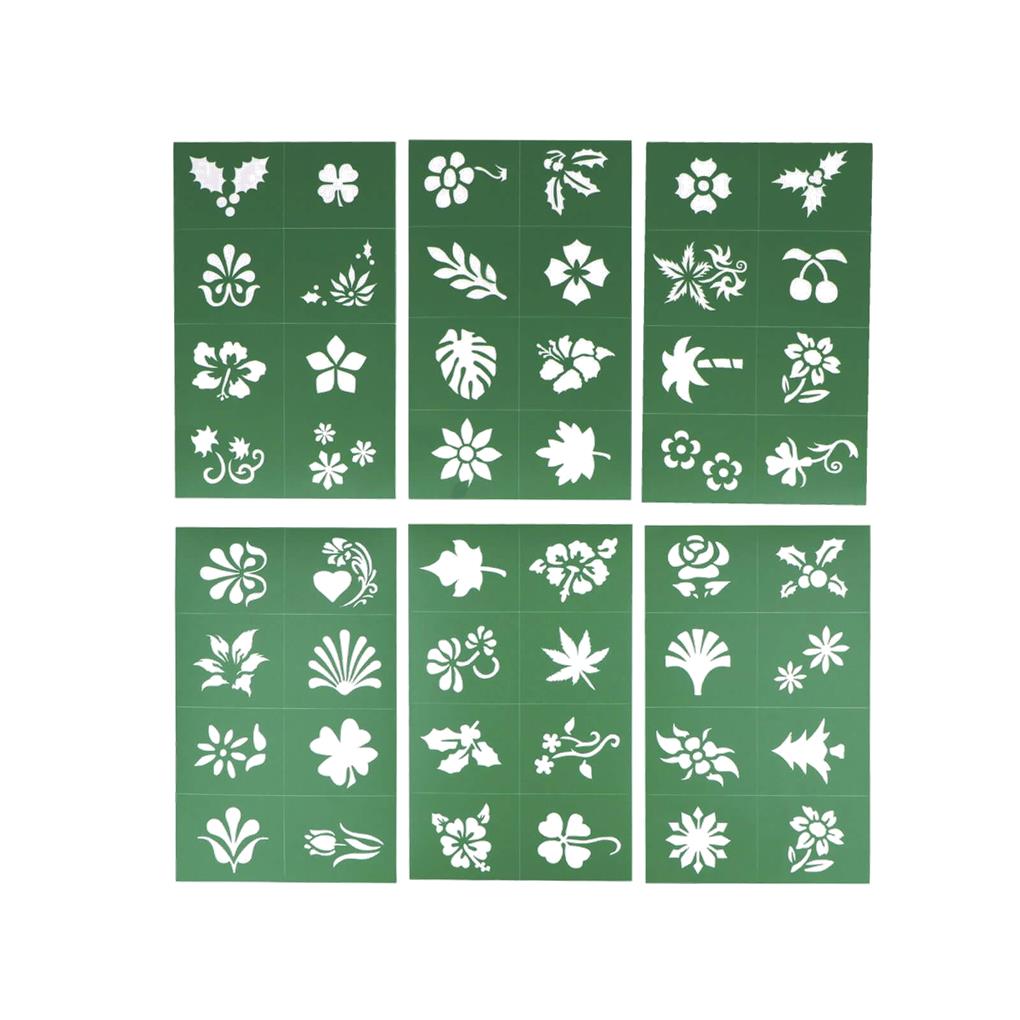 KIT DE 6 PLANTILLAS FLORES PARA PINTURA FACIAL Y CORPORAL - Imagen 4