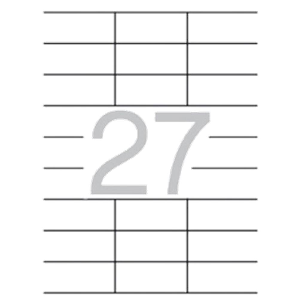 CAJA ETIQUETAS BLANCAS PERMANENTES 70 X 30 MM 100 HOJAS