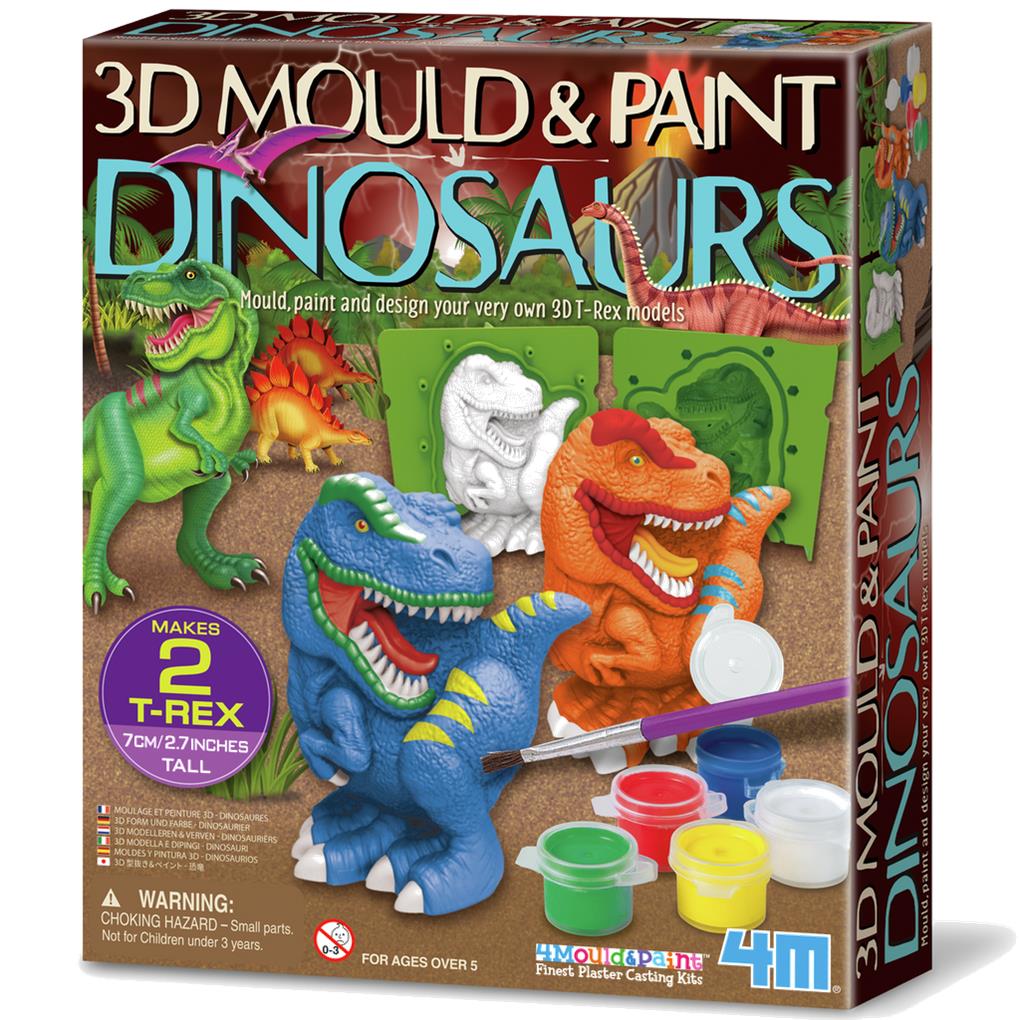 MOLDEA Y PINTA 3D DINOSAURIOS