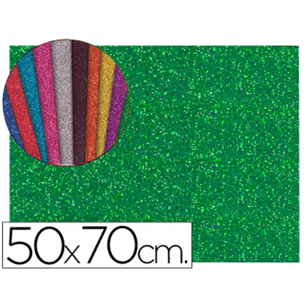 PLACA EVA PURPURINA 50X70 CMS UNIDAD - VERDE