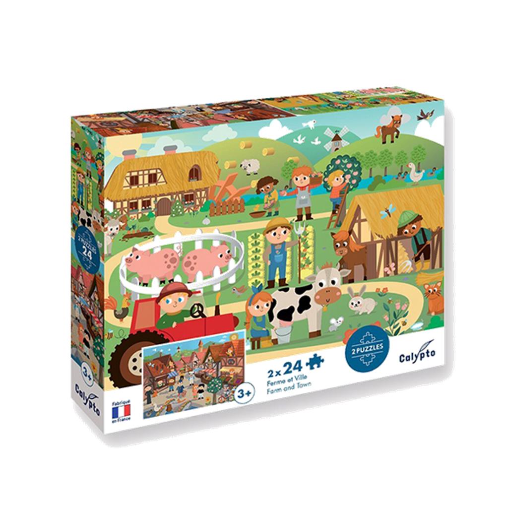 2 PUZZLES DE 24 PIEZAS - GRANJA Y PUEBLO SENTOSPHERE